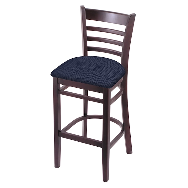30" Bar Stool, Dark Cherry Finish, Graph Anchor Seat